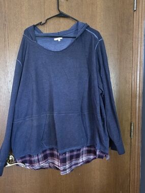 Maurices Navy Hoodie with Subtle Heather Texture